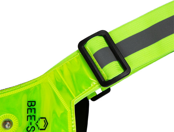 Bee-Safe Refleksvest med lys og lomme til mobil Lime