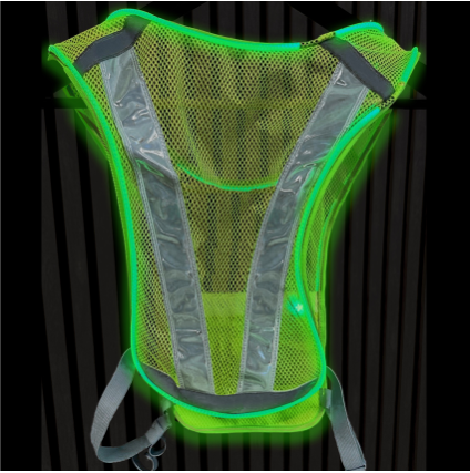Bee-Safe Led Vest USB Pocket Lime